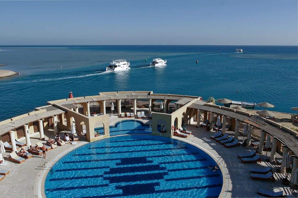 Red Sea Egypt Diving Holidays El Gouna Ocean View Soleil Pool and diving boats